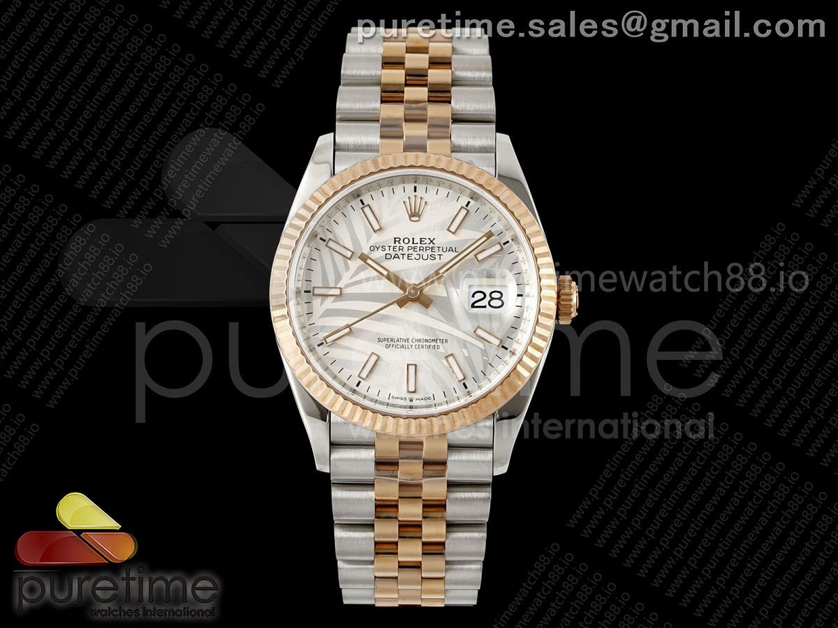 (NEW) VSF 롤렉스 데이저스트36 로즈골드콤비 실버리브다이얼 스틸브레이슬릿 DateJust 36 SS/RG 126231 VSF 1:1 Best Edition 904L Steel Silver Leaves Dial on Jubilee Bracelet VS3235