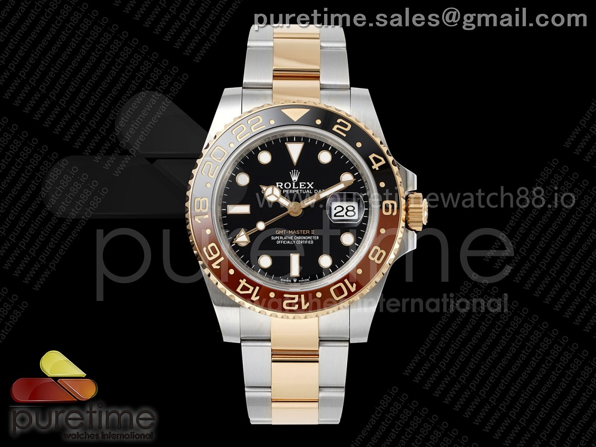 (NEW) VSF 롤렉스 지엠티마스터2 텅스텐(Cu-W) 로즈골드콤비 블랙/브라운인서트 블랙다이얼 스틸브레이슬릿 174g 루트비어 GMT Master II 126711 CHNR 904L SS VSF 1:1 Best Edition on SS/RG Bracelet DD3285 CHS (Weighted)