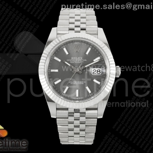 VSF V2S 롤렉스 데이저스트41 그레이다이얼 스틸브레이슬릿 프리스프렁 133g  DateJust 41 126334 904L SS VSF 1:1 Best Edition Gray Stick Dial on Jubilee Bracelet VS3235v2 V2s (133g)