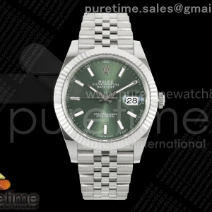 VSF V2S 롤렉스 데이저스트41 그린다이얼 스틸브레이슬릿 프리스프렁 133g DateJust 41 126334 904L SS VSF 1:1 Best Edition Green Stick Dial on Jubilee Bracelet VS3235v2 V2s (133g)