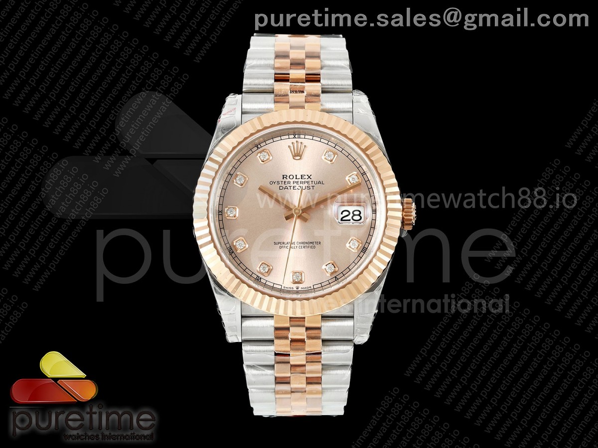 VSF V2 롤렉스 데이저스트41 로즈골드콤비 로골텐포인트다이얼 스틸브레이슬릿 DateJust 41 126331 SS/RG VSF 1:1 Best Edition RG Diamonds Dial on Jubilee Bracelet VS3235 V2