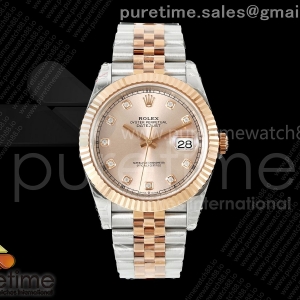 VSF V2 롤렉스 데이저스트41 로즈골드콤비 로골텐포인트다이얼 스틸브레이슬릿 DateJust 41 126331 SS/RG VSF 1:1 Best Edition RG Diamonds Dial on Jubilee Bracelet VS3235 V2