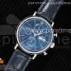 ZF IWC 포르토피노 크로노 블루다이얼 블루가죽스트랩 Portofino Chrono SS ZF 1:1 Best Edition Blue Dial on Blue Leather Strap A7750