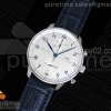 ZF IWC 포르투기저 크로노그래프 화이트다이얼 블루핸즈 블루가죽스트랩 Portuguese Chrono IW371446 ZF 1:1 Best Edition on BlueLeather Strap A7750 (Same Thickness as Genuine)
