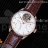 ZF IWC 포르투기저 투어빌론 로즈골드 화이트다이얼 브라운가죽스트랩 Portuguese Tourbillon IW504602 RG ZF Best Edition White Dial on Brown Leather Strap