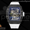 ZF V7 리차드밀 RM035-02 리얼 NTPT 스켈레톤다이얼 화이트러버스트랩 RM035-02 NTPT ZF 1:1 Best Edition Skeleton Dial on White Rubber Strap RMAL1 Super Clone V7