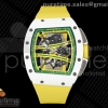 ZF 리차드밀 RM61 화이트세라믹 스켈레톤다이얼 옐로우러버스트랩  RM061 White Ceramic ZF 1:1 Best Edition on Yellow Rubber Strap RMUL2 Super Clone