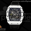 ZF 리차드밀 RM35-01 화이트 NTPT 스켈레톤다이얼 블랙러버스트랩 RM35-01 White NTPT ZF 1:1 Best Edition Skeleton Dial on Black Rubber Strap RMUL3 Super Clone