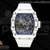 ZF 리차드밀 RM35-01 화이트 NTPT 스켈레톤다이얼 화이트러버스트랩 RM35-01 White NTPT ZF 1:1 Best Edition Skeleton Dial on White Shark Strap RMUL3 Super Clone