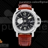 (NEW) VSF 파네라이 루미노르 GMT 44미리 PAM088 블랙다이얼 브라운가죽스트랩 PAM088 R Luminor GMT 44mm VSF 1:1 Best Edition on Brown Leather Strap P.9001 Super Clone