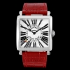 ZF 프랭크뮬러 마스터스퀘어 화이트다이얼 레드가죽스트랩 Master Square SS Ladies ZF 1:1 Best Edition White Black Roman Dial on Red Leather Strap Ronda Quartz