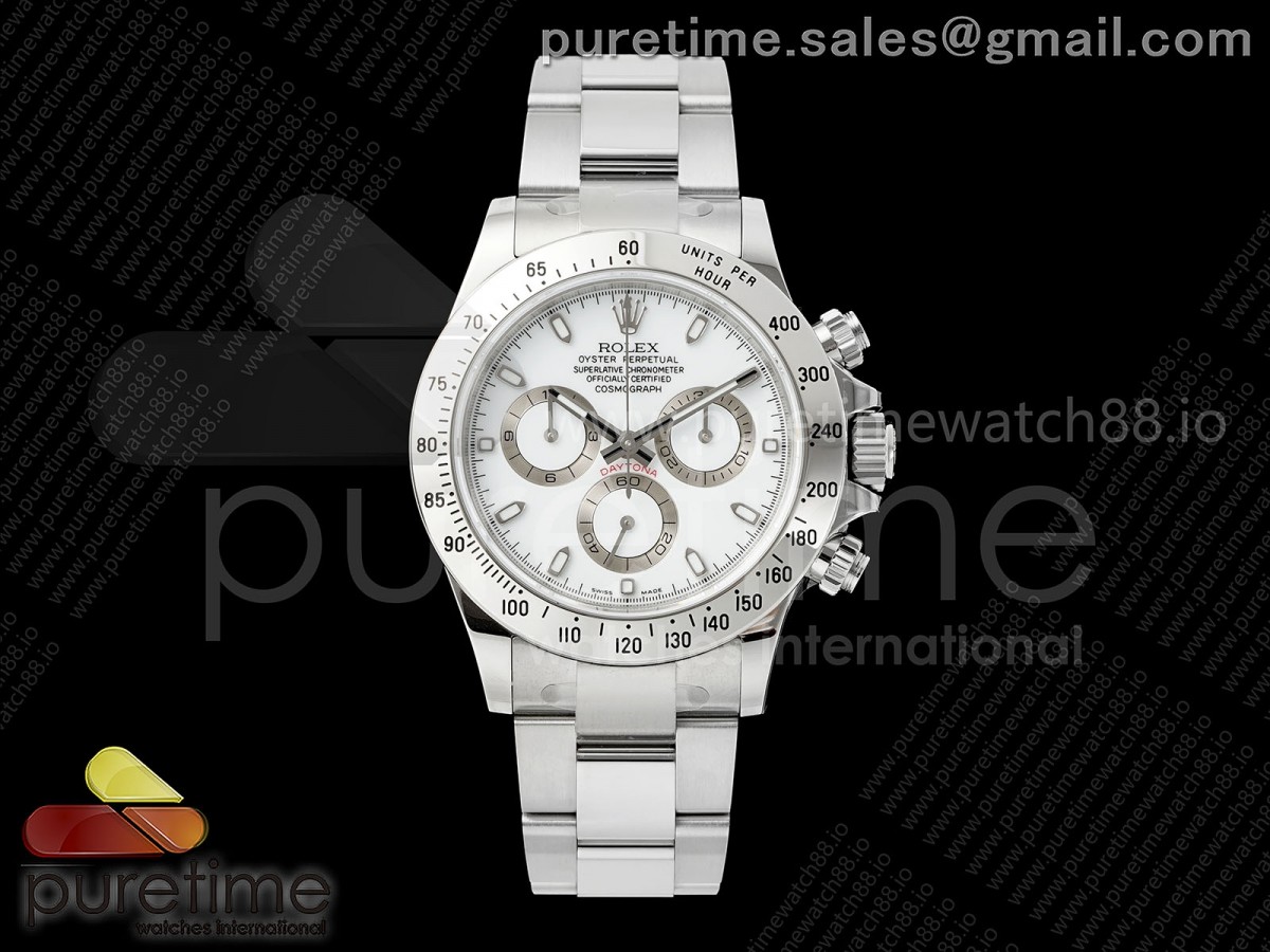 (NEW) VSF 롤렉스 데이토나 스틸베젤 화이트다이얼 스틸브레이슬릿 Daytona 116520 VSF 1:1 Best Edition 904L Steel White Dial on SS Braclet VS4130