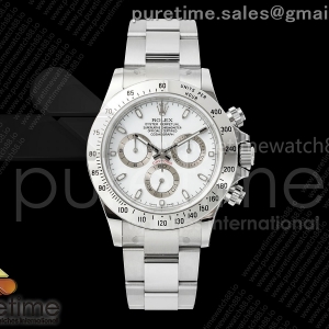 (NEW) VSF 롤렉스 데이토나 스틸베젤 화이트다이얼 스틸브레이슬릿 Daytona 116520 VSF 1:1 Best Edition 904L Steel White Dial on SS Braclet VS4130