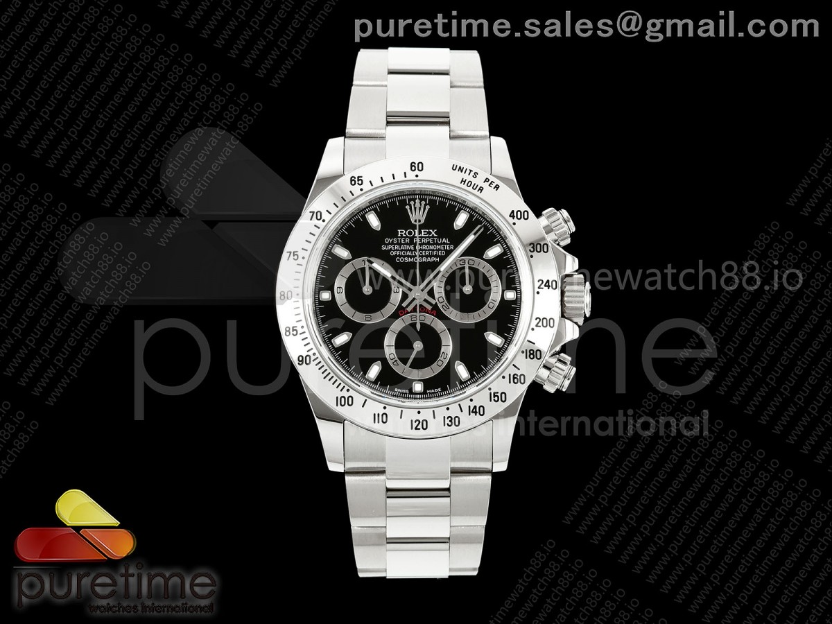 VSF 롤렉스 데이토나 스틸베젤 블랙다이얼 스틸브레이슬릿 Daytona 116520 VSF 1:1 Best Edition 904L Steel Black Dial on SS Bracelet VS4130