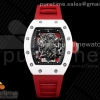 KVF V3 리차드밀 RM055 화이트세라믹 블랙스켈레톤다이얼 레드러버스트랩 RM055 White Ceramic KVF Best Edition Skeleton Dial Black on Red Rubber Strap MIYOTA8215 V3