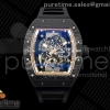 KVF 리차드밀 RM055 NTPT 카본케이스 로골스켈레톤다이얼 블랙러버스트랩 RM055 NTPT KVF 1:1 Best Edition RG Inner Bezel Black Crown on Black Rubber Strap RMUL2 Super Clone