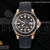 (NEW) VSF 롤렉스 요트마스터 40mm 로즈골드 블랙다이얼 블랙세라믹베젤 블랙러버스트랩 Yacht-Master 116655 VSF 1:1 Best Edition Black Ceramic Bezel on Oysterflex Rubber Strap VS3135
