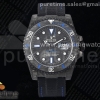 (NEW) VSF 롤렉스 서브마리너 DIW카본 블랙/블루다이얼 블랙나일론스트랩  Submariner DIW Carbon VSF 1:1 Best Edition Black/Blue Dial on Black Nylon Strap VS3135