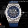 HBF 위블로 유니코 생블루 티타늄 스켈레톤다이얼 블루거미스트랩 Big Bang Unico Sang Bleu Titanium HBF Skeleton Dial on Blue Gummy Strap HUB1213