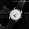AZF 예거 마스터 울트라씬문 화이트다이얼 블랙가죽스트랩 Master Ultra Thin Moon SS AZF 1:1 Best Edition White Dial on Black Leather Strap A925