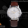ZF 오메가 드빌 프레스티지 화이트다이얼 골드인덱스 브라운가죽스트랩 De Ville Prestige Real PR SS ZF 1:1 Best Edition White Dial YG Markers on Brown Leather Strap MIYOTA 9015