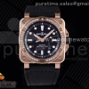 OXF 벨앤로스 다이버 BR 03-92 로즈골드 블랙다이얼 다이아베젤 블랙가죽스트랩 BR 03-92 Diver RG OXF 1:1 Best Edition Black Dial Diamond Bezel on Black Leather Strap MIYOTA 9015 (Free Nylon Strap)