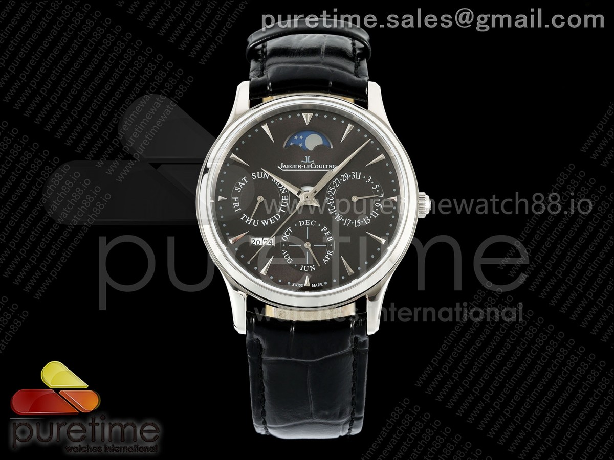 VRF 예거 마스터 울트라씬 퍼페츄얼 캘린더 그레이다이얼 블랙가죽스트랩 Master Ultra Thin Perpetual Calendar SS VRF 1:1 Best Edition Gray Dial on Black Leather Strap A868