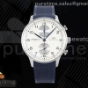 Z+F IWC 파일럿 포르투기저 크로노 화이트다이얼 블루러버스트랩  Portuguese Chrono IW3716 Z+F 1:1 Best Edition White Dial on Blue Rubber Strap A69355