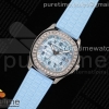 PPF 파텍필립 아쿠아넛 라이트블루자개다이얼 다이아베젤 라이트블루러버스트랩 Aquanaut 5067A SS PPF 1:1 Best Edition Light Blue MOP Dial on Light Blue Rubber Strap AE23
