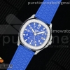 PPF 파텍필립 아쿠아넛 블루다이얼 다이아베젤 블루러버스트랩 Aquanaut 5067A SS PPF 1:1 Best Edition Blue Textured Dial on Blue Rubber Strap AE23