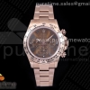 TWF 롤렉스 데이토나 로즈골드 브라운로만다이얼 스틸브레이슬릿 Daytona RG TWF RG Bezle Brown Dial Black Roman Markers on RG Brcelet A4130