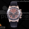 TWF 롤렉스 데이토나 로즈골드 브라운다이얼 세리토나 블랙러버스트랩 Daytona RG TWF Black Ceramic Bezle Brown Dial Lume Markers on Black Rubber Strap A4130