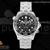 OMF 오메가 씨마스터 다이버300 크로노그래프 블랙다이얼 스틸브레이슬릿 Seamaster 300M Chrono SS OMF 1:1 Best Edition Black Dial on SS Bracelet A9900