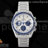 OMF 오메가 스피드마스터 블루스누피 화이트다이얼 신형스틸브레이슬릿 Speedmaster SS Blue Snoopy OMF 1:1 Best Edition White Dial on New SS Bracelet Manual Winding Chrono Movement
