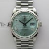 QF 롤렉스 데이데이트36 텅스텐(Cu-W) 아이스블루로만다이얼 스틸브레이슬릿 Day Date 128239 Gain Weight SS QF 1:1 Best Edition Ice Blue Dial Roman Markers on SS President Bracelet