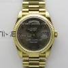 QF 롤렉스 데이데이트36 텅스텐(Cu-W) 옐로우골드 그레이로만다이얼 스틸브레이슬릿 Day Date 128238 Gain Weight YG QF 1:1 Best Edition Gray Dial Roman Markers on YG President Bracelet