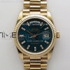 QF 롤렉스 데이데이트36 텅스텐(Cu-W) 로즈골드 블루바게트다이얼 스틸브레이슬릿 Day Date 128235 Gain Weight RG QF 1:1 Best Edition Blue Dial Diamond Markers on RG President Bracelet