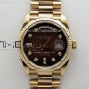 QF 롤렉스 데이데이트36 텅스텐(Cu-W) 로즈골드 브라운텐포인트다이얼 스틸브레이슬릿 Day Date 128235 Gain Weight RG QF 1:1 Best Edition Brown Dial Diamond Markers on RG President Bracelet