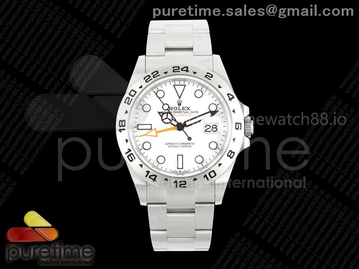 QF 롤렉스 익스플로러2 42미리 화이트다이얼 스틸브레이슬릿 Explorer II 42mm 226570 Black 904L SS QF 1:1 Best Edition White Dial on Bracelet SH3285 CHS