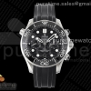 OMF 오메가 씨마스터 다이버300 크로노 블랙다이얼 블랙러버스트랩 Seamaster 300M Chrono SS OMF 1:1 Best Edition Black Dial on Black Rubber Strap A9900