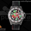 OMF 롤렉스 지엠티마스터 DIW카본 블랙/레드/그린다이얼 블랙나일론스트랩 GMT DIW Carbon OMF Best Edition All Black/Red/Green Black Dial on Black Nylon Strap SA3186 CHS