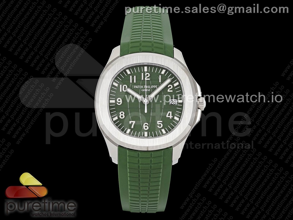 3KF V2 파텍필립 아쿠아넛 5168 42미리 그린다이얼 그린러버스트랩 Aquanaut 5168G 42mm SS 3KF 1:1 Best Edition Green Dial on Green Rubber Strap A324 Super Clone V2