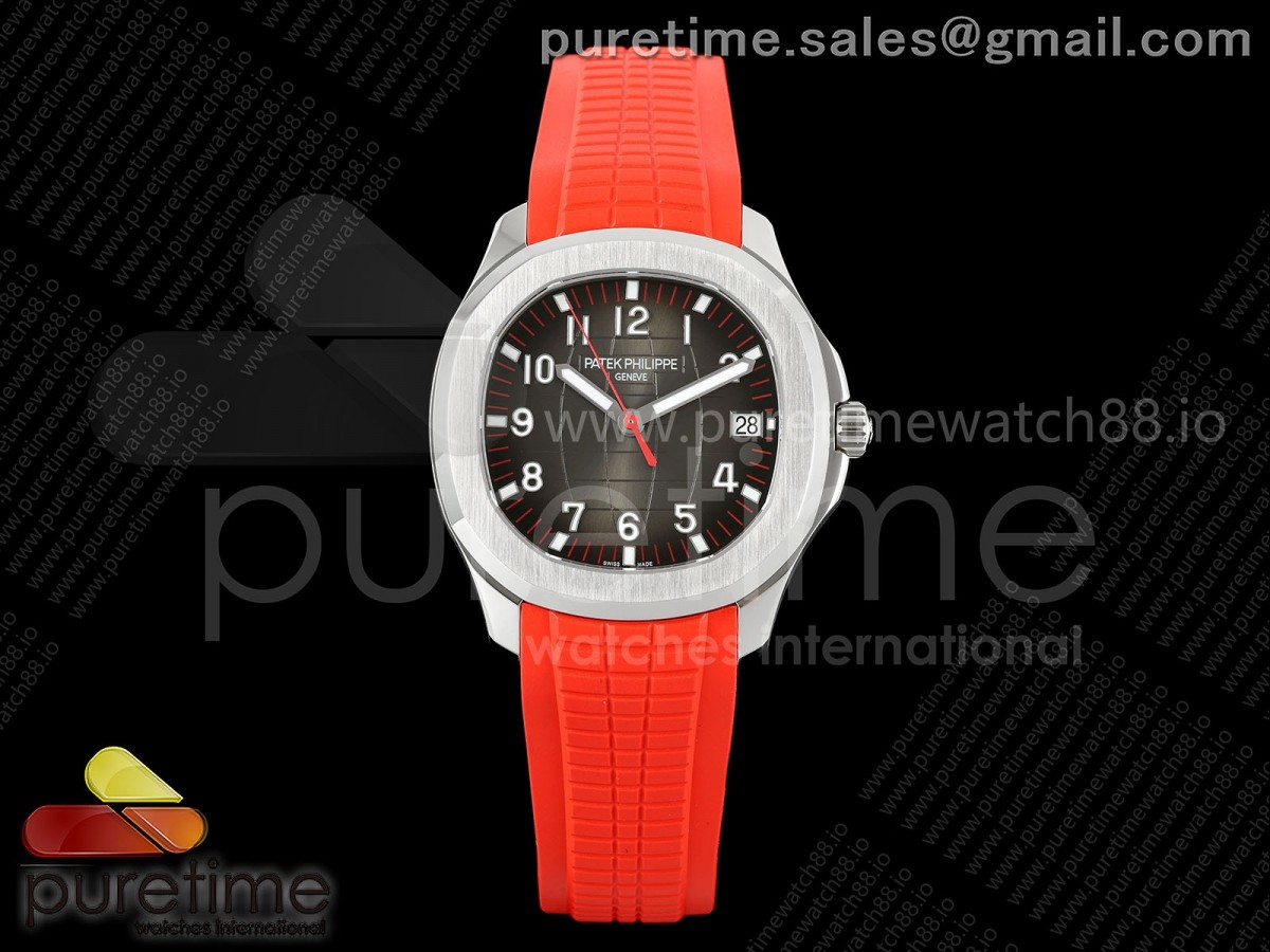 3KF V2 파텍필립 아쿠아넛 5167 싱가폴 40미리 그레이다이얼 레드러버스트랩 Aquanaut 5167 Singapore SS 3KF Best Edition Gray Dial on Red Rubber Strap A324 Super Clone V2
