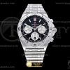 GF 브라이틀링 크로노맷 B01 블랙다이얼 스틸브레이슬릿 Chronomat B01 SS/SS Blk/Wht/Stk GF Asia 7750
