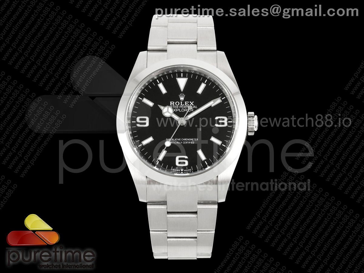CLEANF 클린공장 롤렉스 익스플로러1 40미리 블랙다이얼 스틸브레이슬릿 Explorer I 224270 40mm Clean 1:1 Best Edition Black Dial on SS Bracelet VR3230