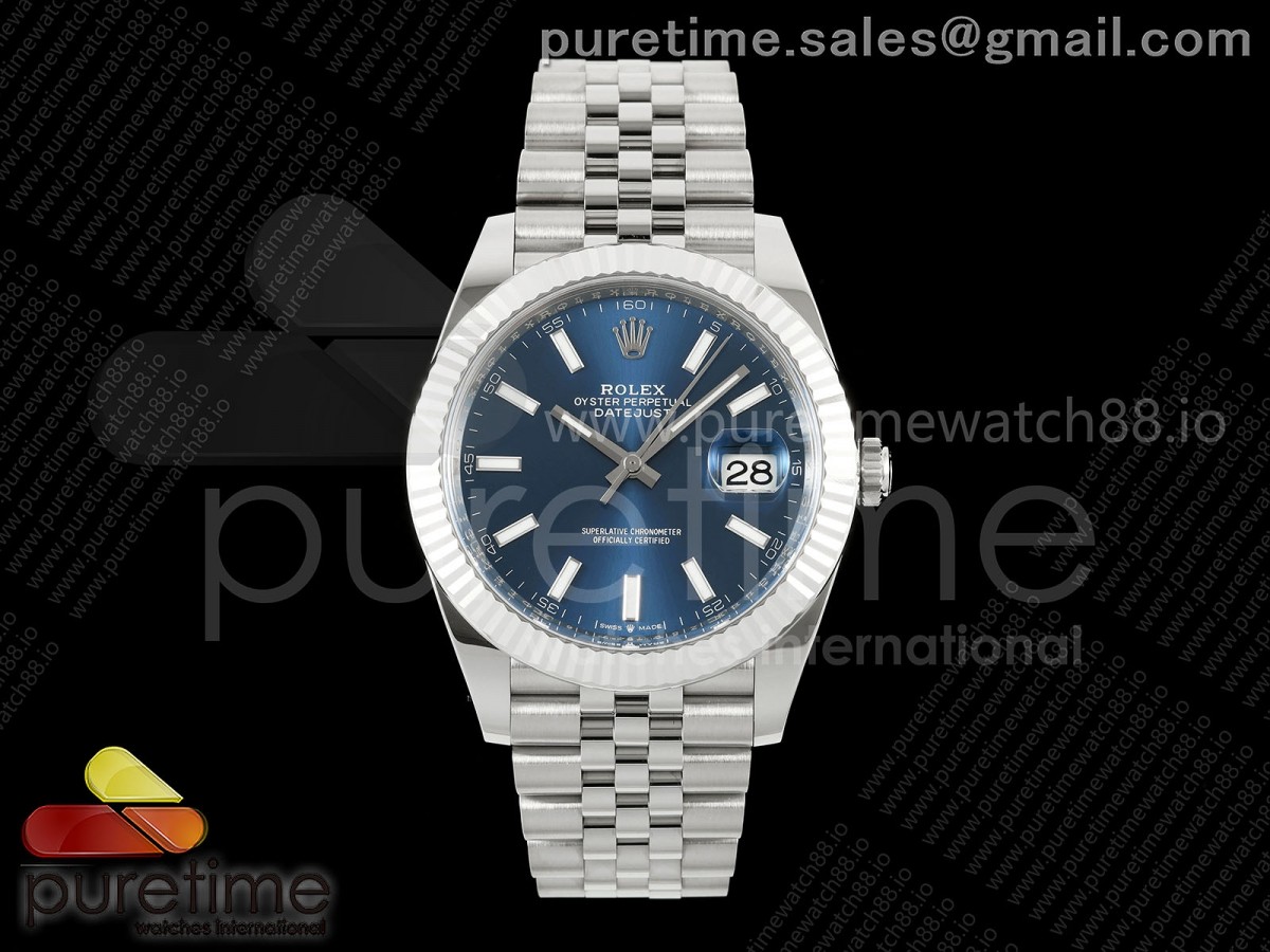 CleanPlus 클린플러스 롤렉스 데이저스트41 프리스프렁 블루다이얼 쥬빌레브레이슬릿 133g DateJust 41 126334 Clean Plus 1:1 Best Edition Blue Stick Dial on Jubilee Bracelet JH3235 (Free Sprung)