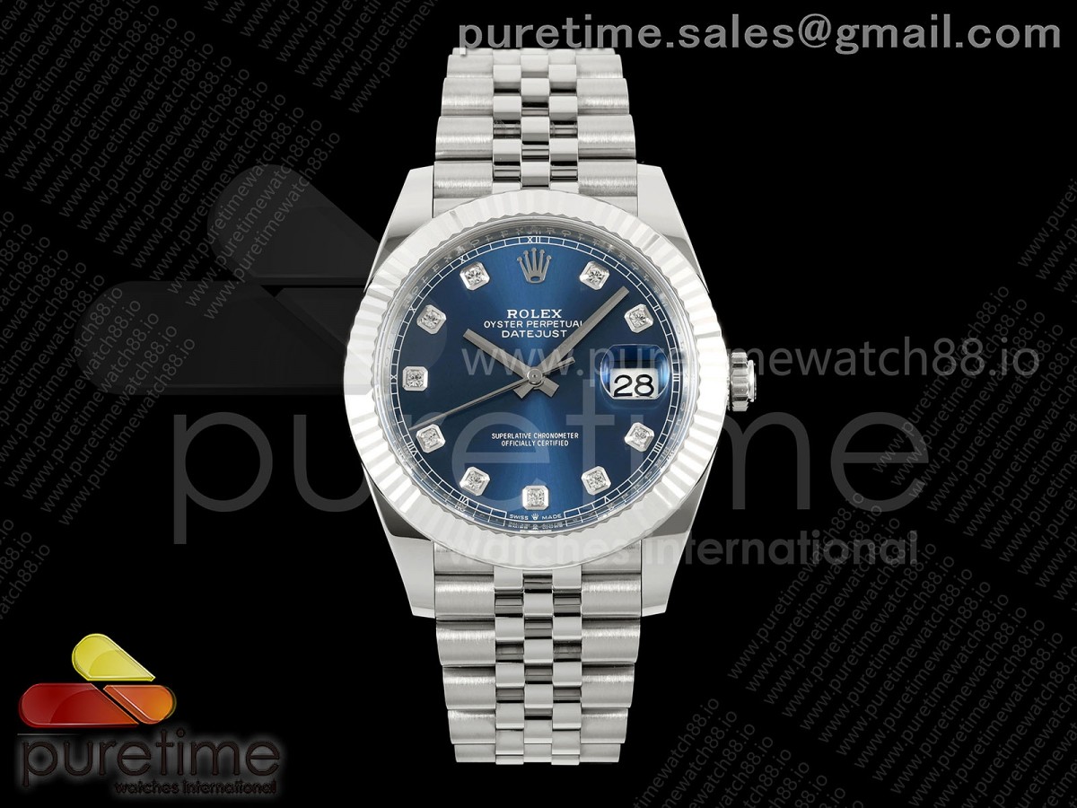 CleanPlus 클린플러스 롤렉스 데이저스트41 프리스프렁 블루텐포인트다이얼 쥬빌레브레이슬릿 133g DateJust 41 126334 Clean Plus 1:1 Best Edition Blue Diamonds Dial on Jubilee Bracelet JH3235 (Free Sprung) Sprung)