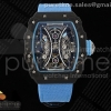 JBF 리차드밀 RM53-01 뚜르비옹 카본케이스 스켈레톤다이얼 블루나일론스트랩 RM53-01 Tourbillon Carbon JBF Best Edition Skeleton Dial on Blue Nylon Strap