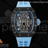 JBF 리차드밀 RM53-01 뚜르비옹 카본케이스 스켈레톤다이얼 블루러버스트랩 RM53-01 Tourbillon Carbon JBF Best Edition Skeleton Dial on Blue Rubber Strap