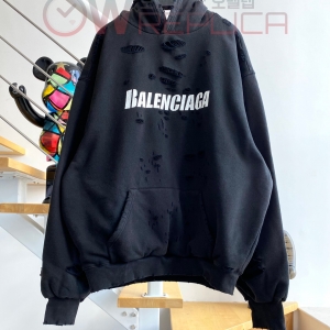 계단집 발렌시아가 블랙 빈티지 오버핏 후드티